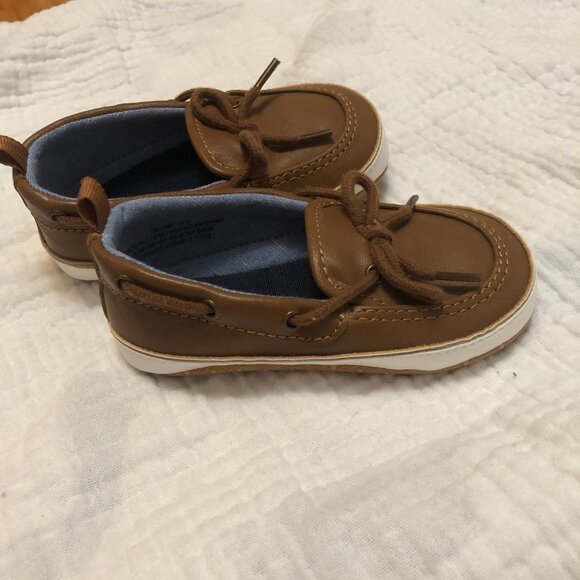 NWOT Old Navy Baby Boat Shoes Cognac Size 12-18M | Soft Sole | Brand New - Picture 2 of 6